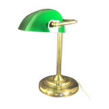 Green opaline library lamp