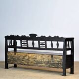 Banc ancien en pin, années 1920