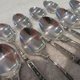12 silver-plated mocha spoons with goldsmith Manulor Russian handle 10.6cm