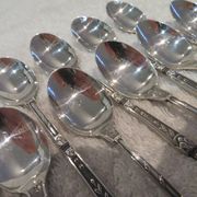 12 cuillères à moka métal argenté orfèvre Manulor manche à la russe 10,6cm