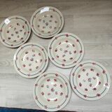 Set of 6 hollow plates terra de fer Sarreguemines