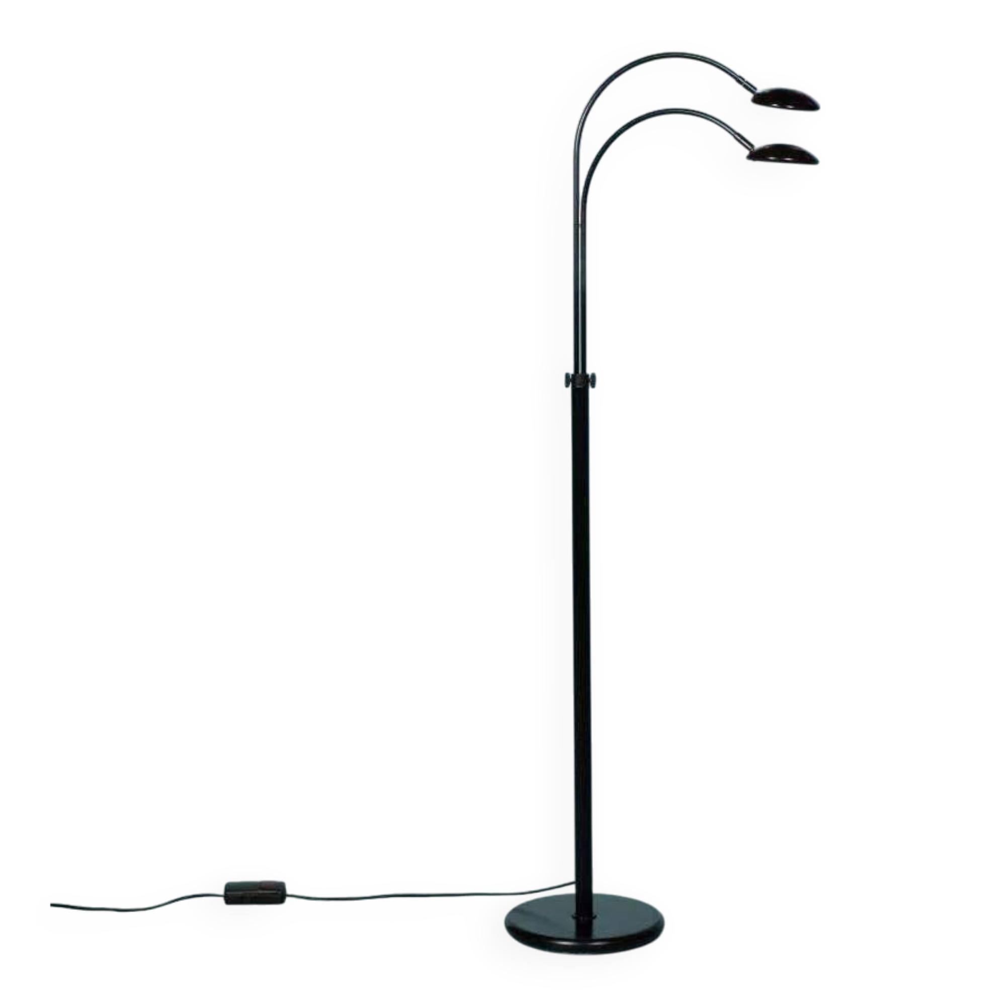 Matte black space age arc lamp, vintage 70s arc lamp.