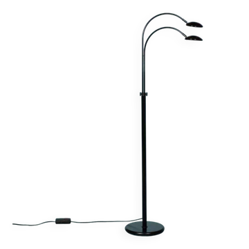 Matte black space age arc lamp, vintage 70s arc lamp.