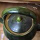 Old green glazed earthenware goat, pottery from Savoie, Broc Verseu.