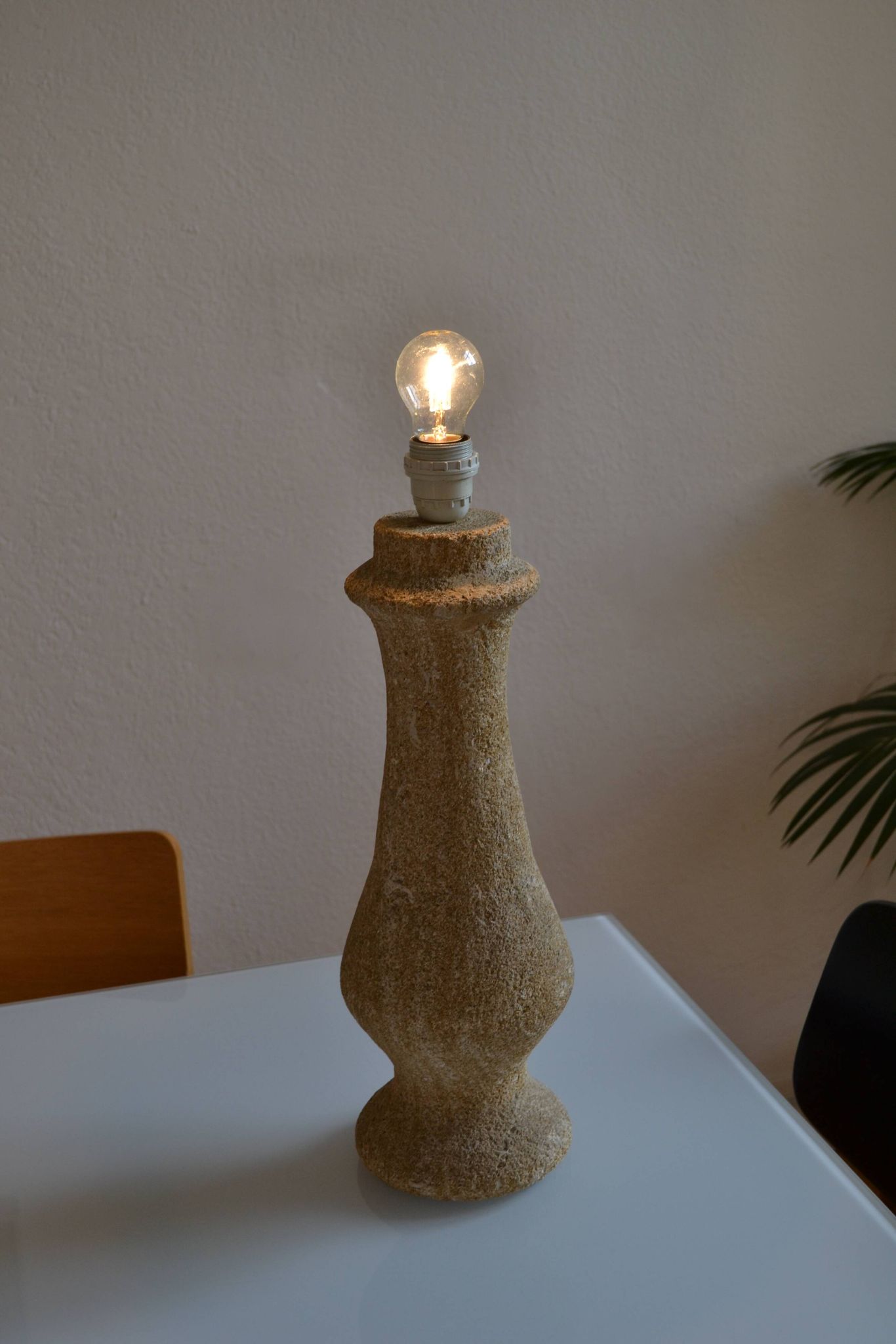 Pied de Lampe Travertin Pierre Design Fratelli Mannelli Albert Tormos