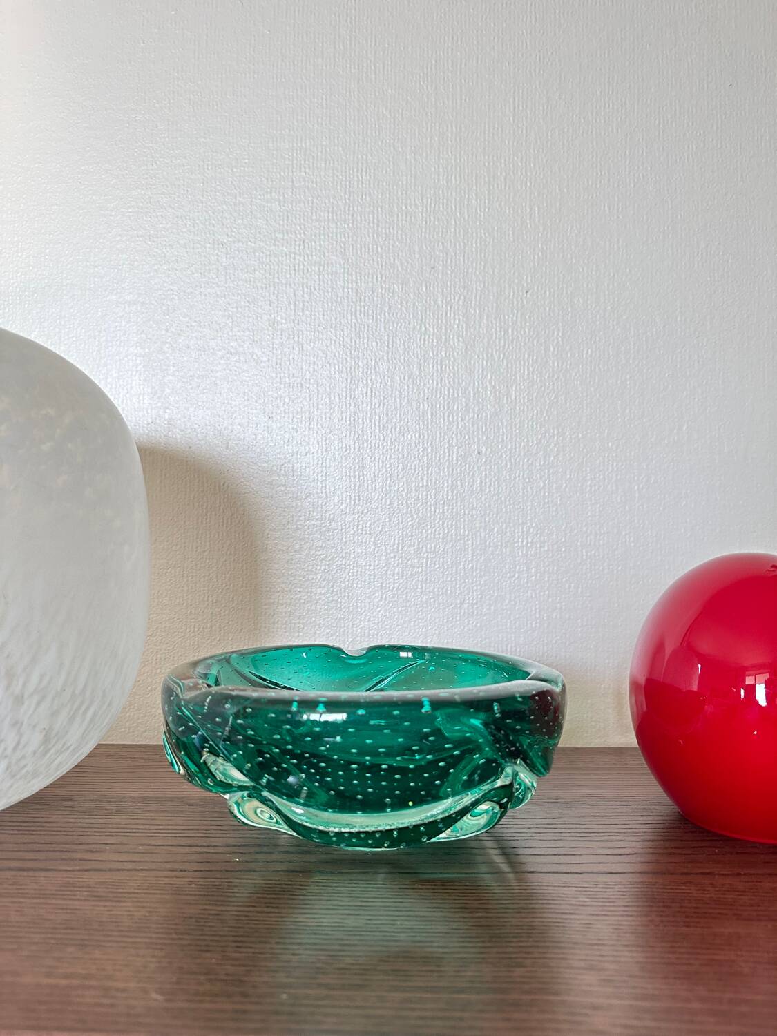 Murano bubble ashtray / pocket emptier in mint green