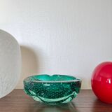Cendrier / vide poche  murano bullé dans un vert Menthe