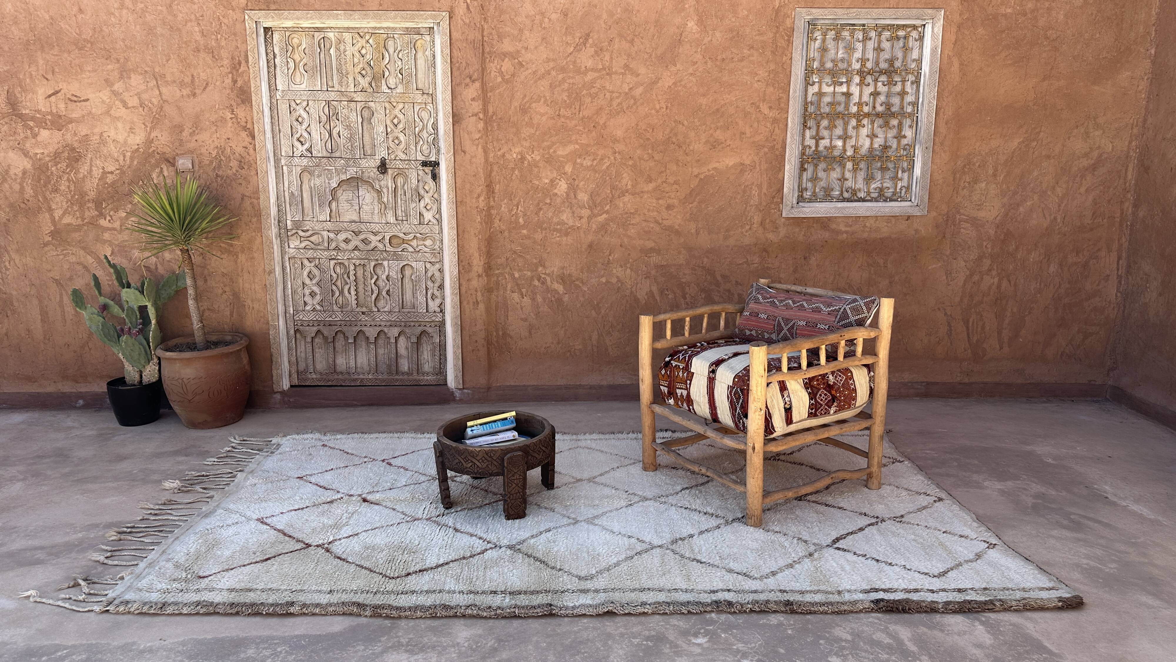 Beni Ourain Moroccan rug white - 300 x 164 cm