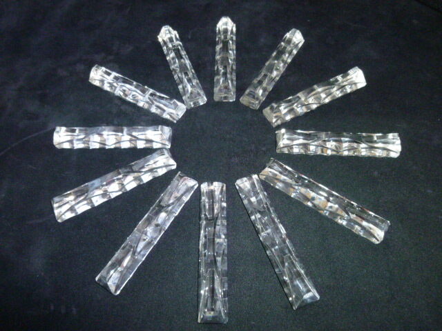 Box of 12 crystal knife holders Triangular shape