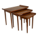 Set of three nesting low tables in a Japanese style, made of mahogany.