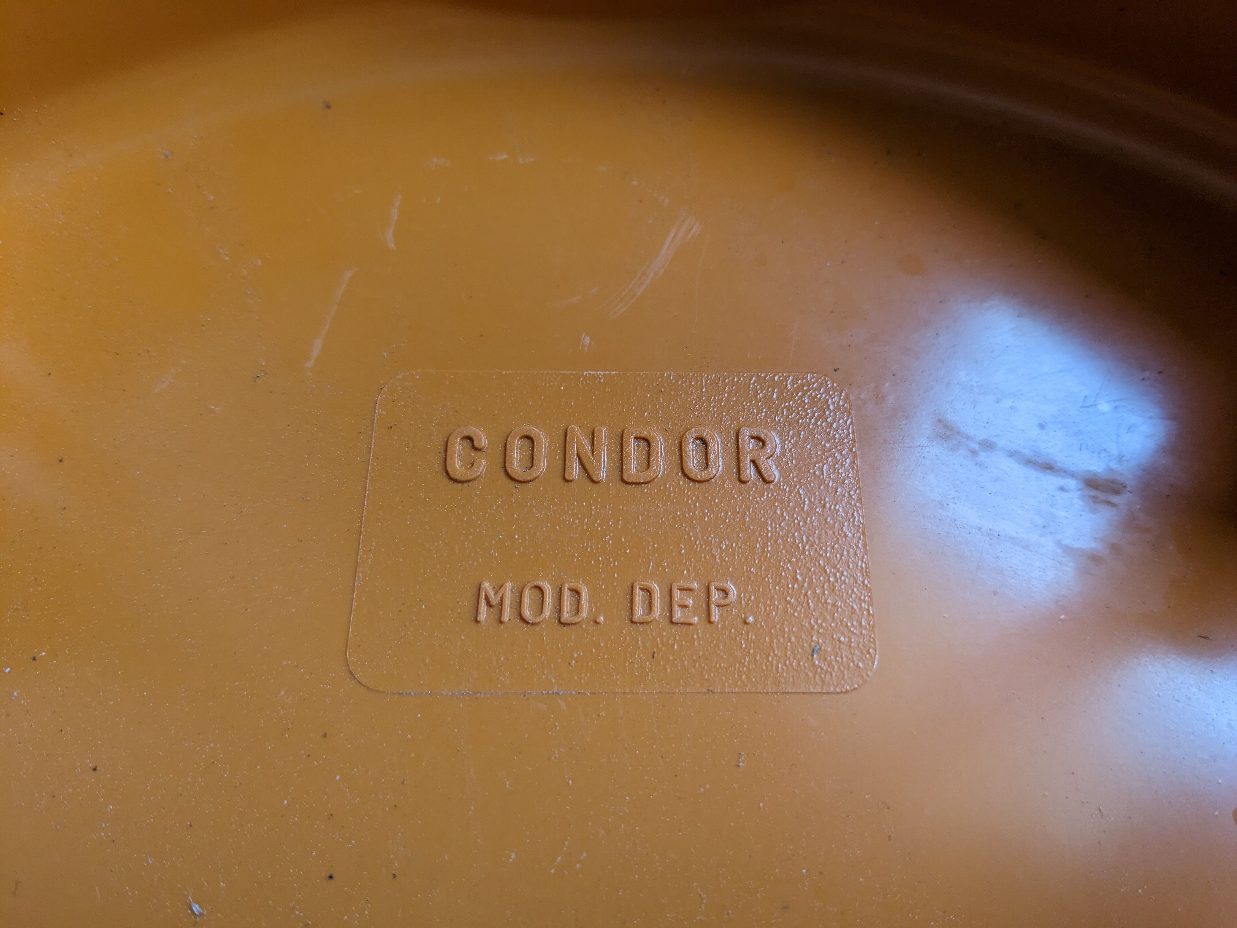 Tabouret Condor orange vintage années 70