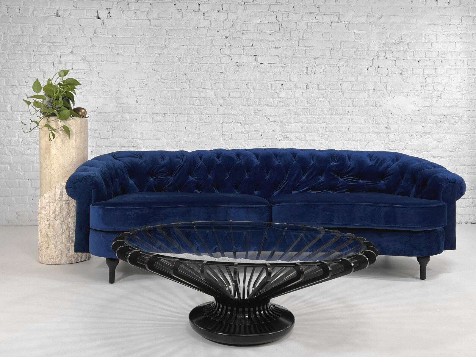 Round Metal and Glass Coffee Table