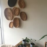 Oval wicker wall composition