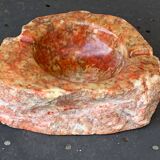 Ashtray in marble stone of vintage cherry color