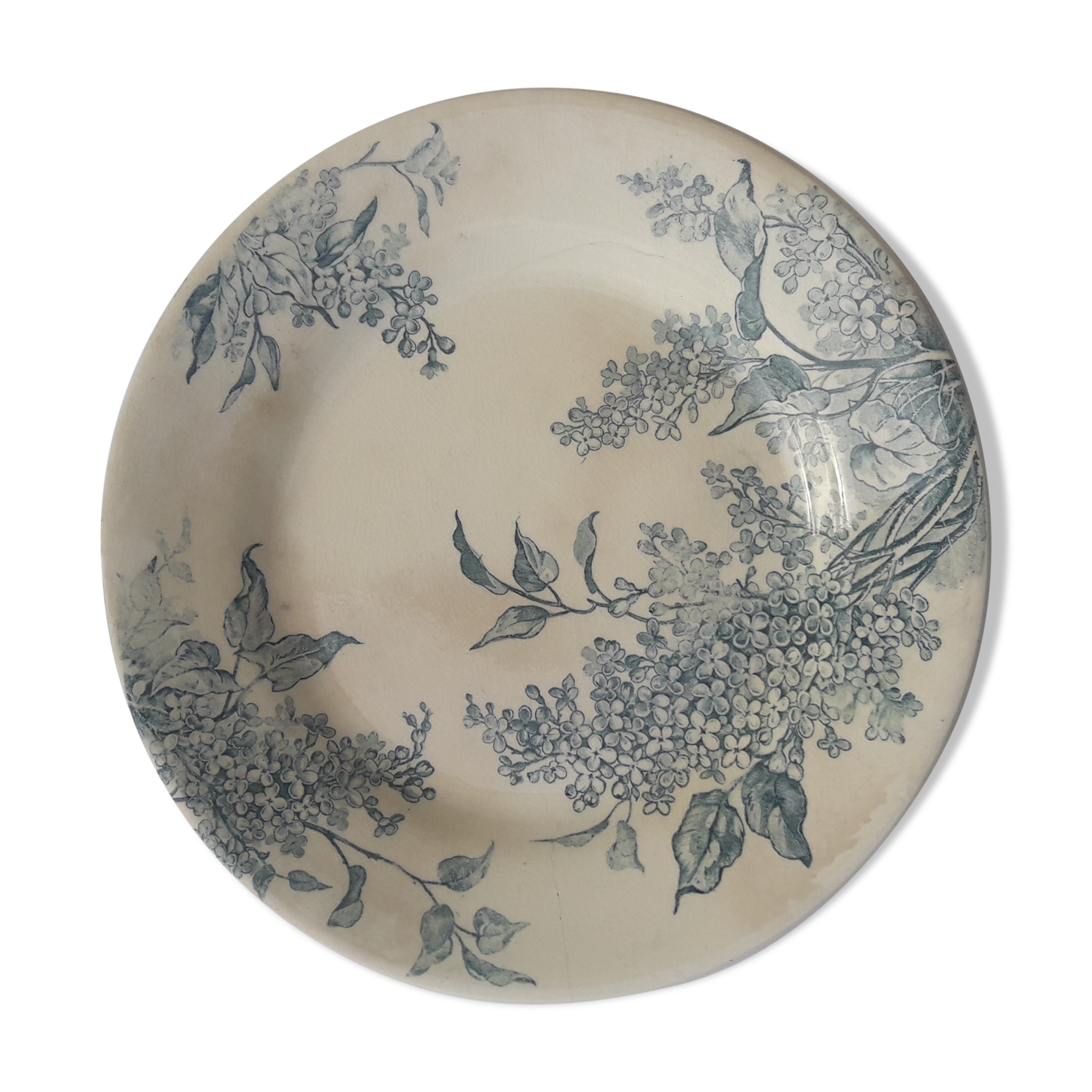Assiette en porcelaine opaque de Gien modèle Lilas diam 23,5 cm