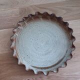 Pie and quiche mold dish in Puisaye stoneware signed Jean-Pierre Prud'homme
