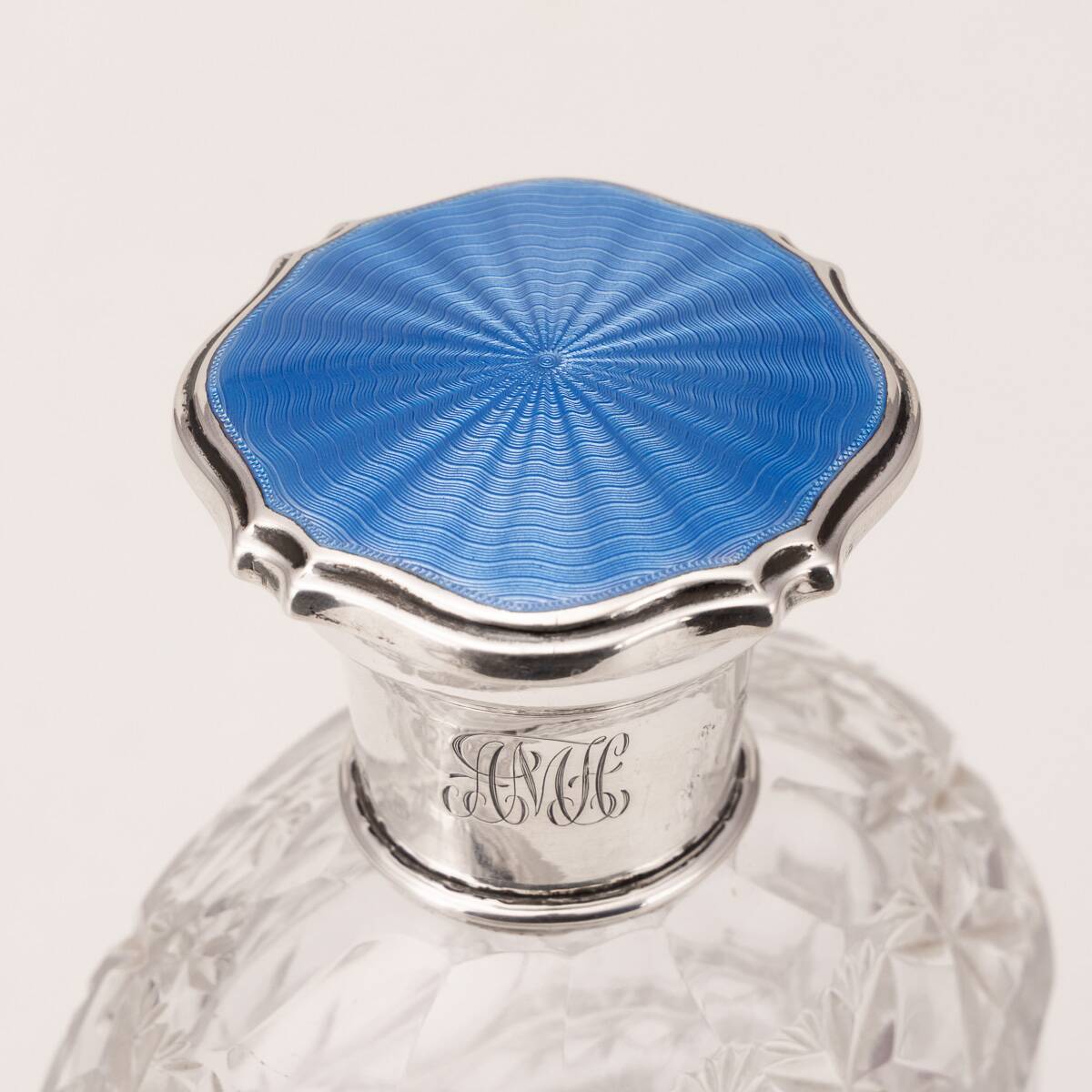 Antique 19thC Regency Solid Silver & Cut Glass Scent Bottle, London c.1812