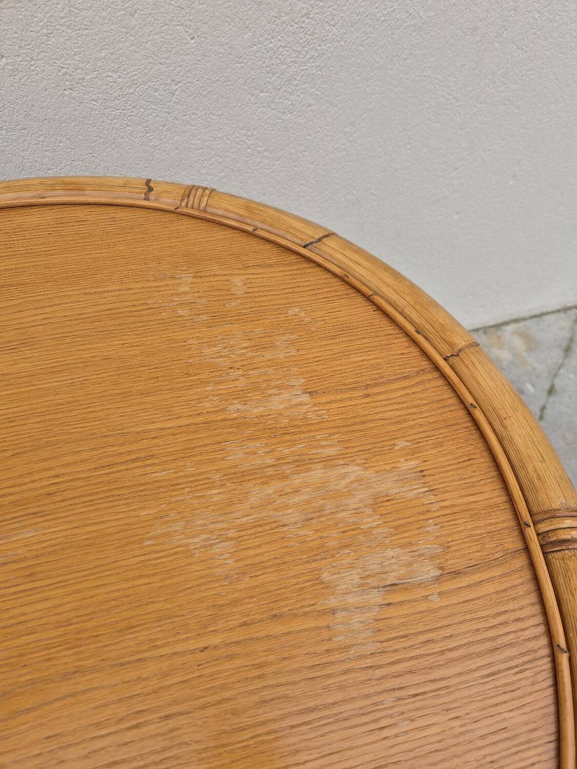 Vintage 1960s rattan coffee table