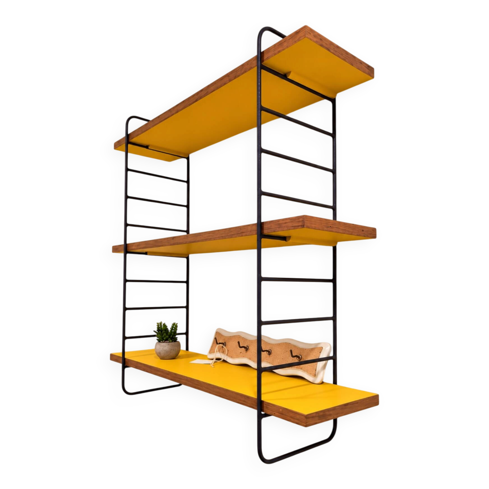 Modular vintage wall shelf, String style, 1960s-70s