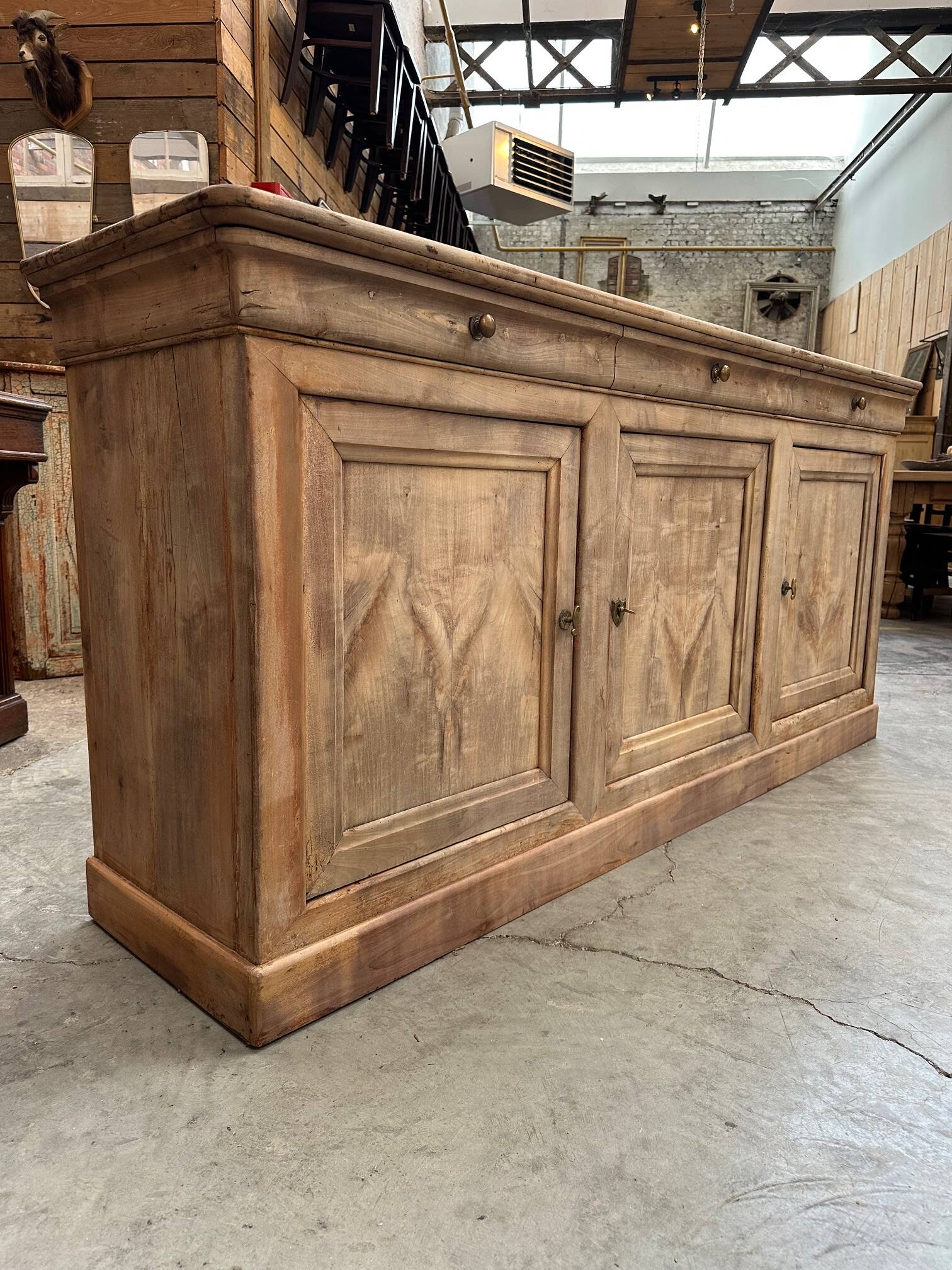 3-door cherry wood sideboard