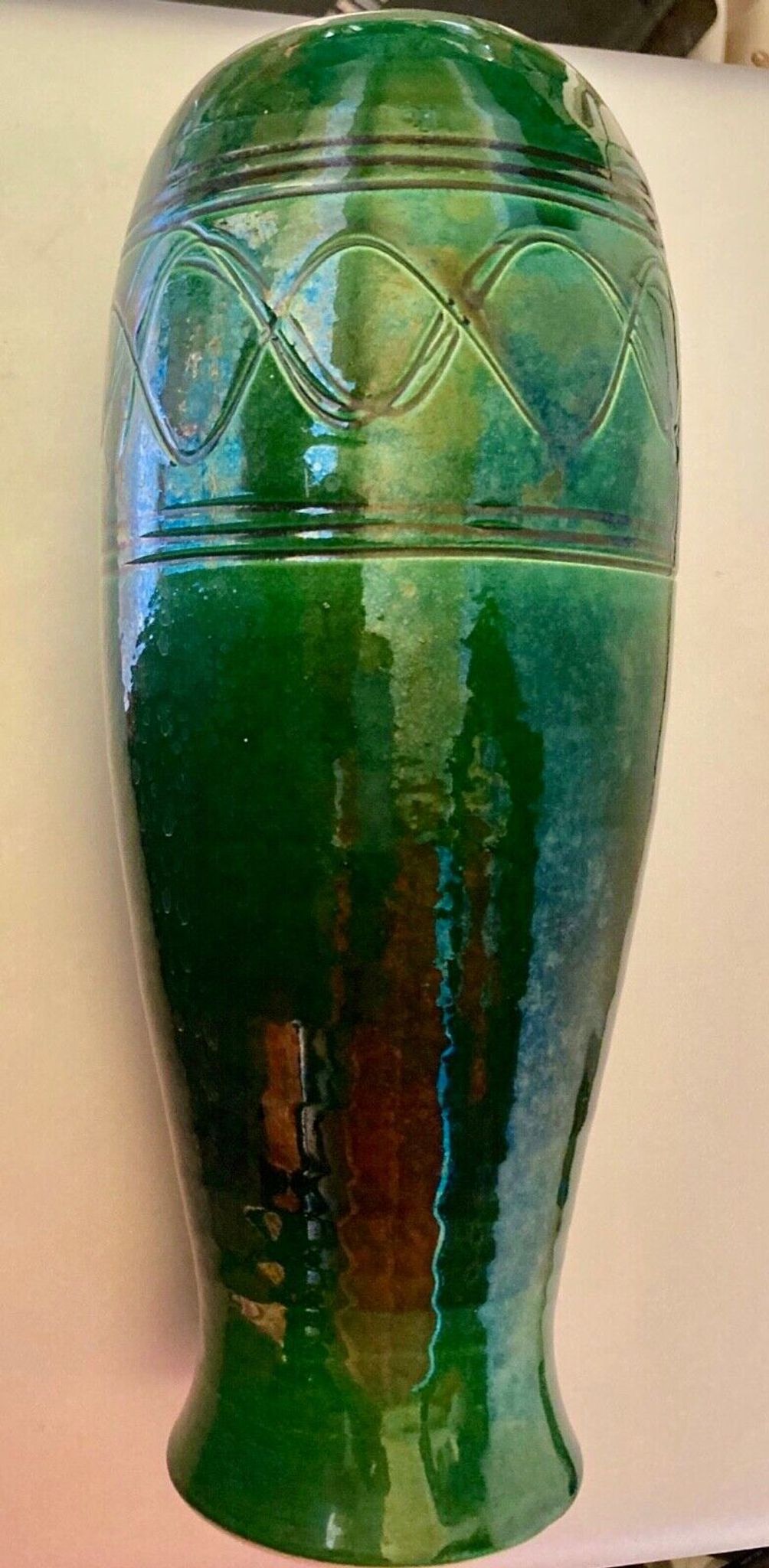 Vase en céramique émaillé , art deco