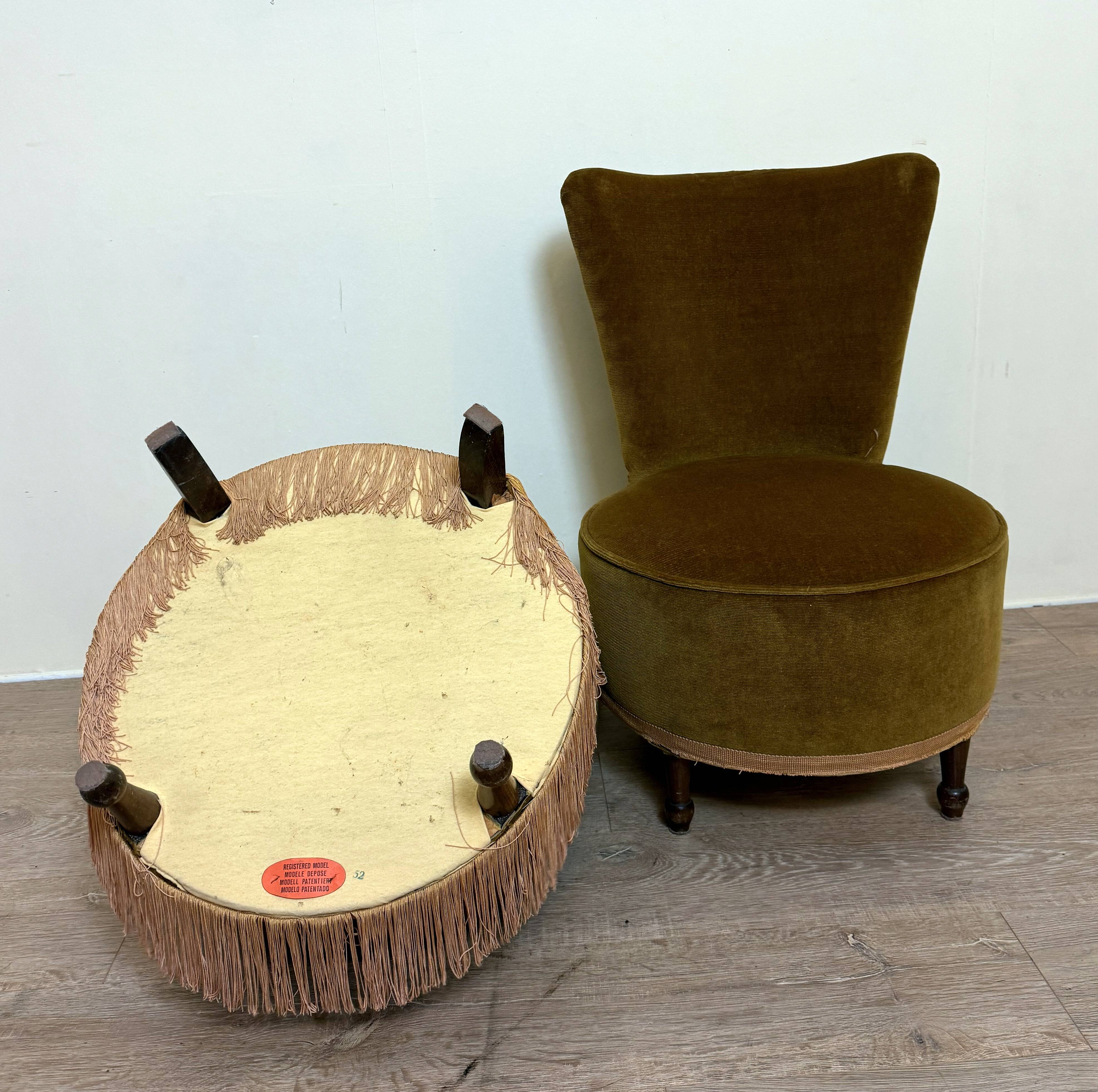 pair of toad chairs, Napoleon III period, Genoa velvet-style fabrics