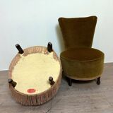 pair of toad chairs, Napoleon III period, Genoa velvet-style fabrics