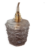 Vintage molded glass portable lamp