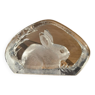 Figurine de Lapin en cristal de Mats Jonasson.