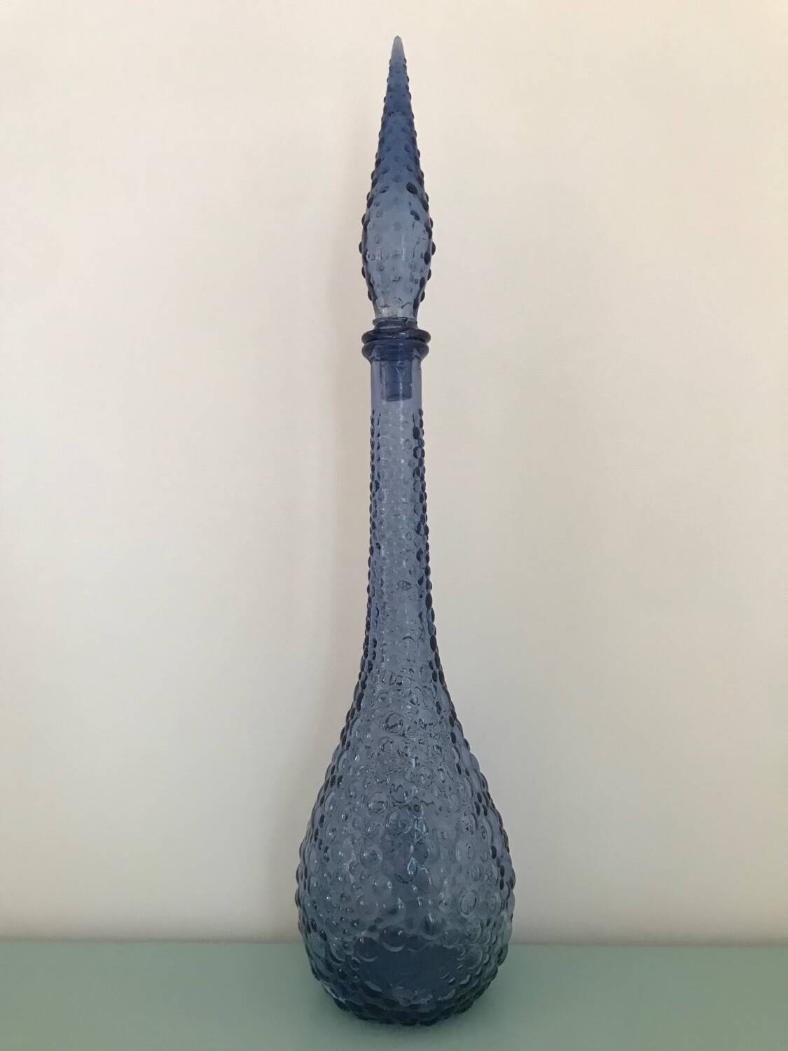 Carafe empoli purple mauve small bubbles hobnail