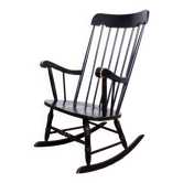 Black wooden rocking chair