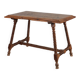 Antique Oak Side Table with Turned Legs and Stretcher Base, Spain, 17th Cen
