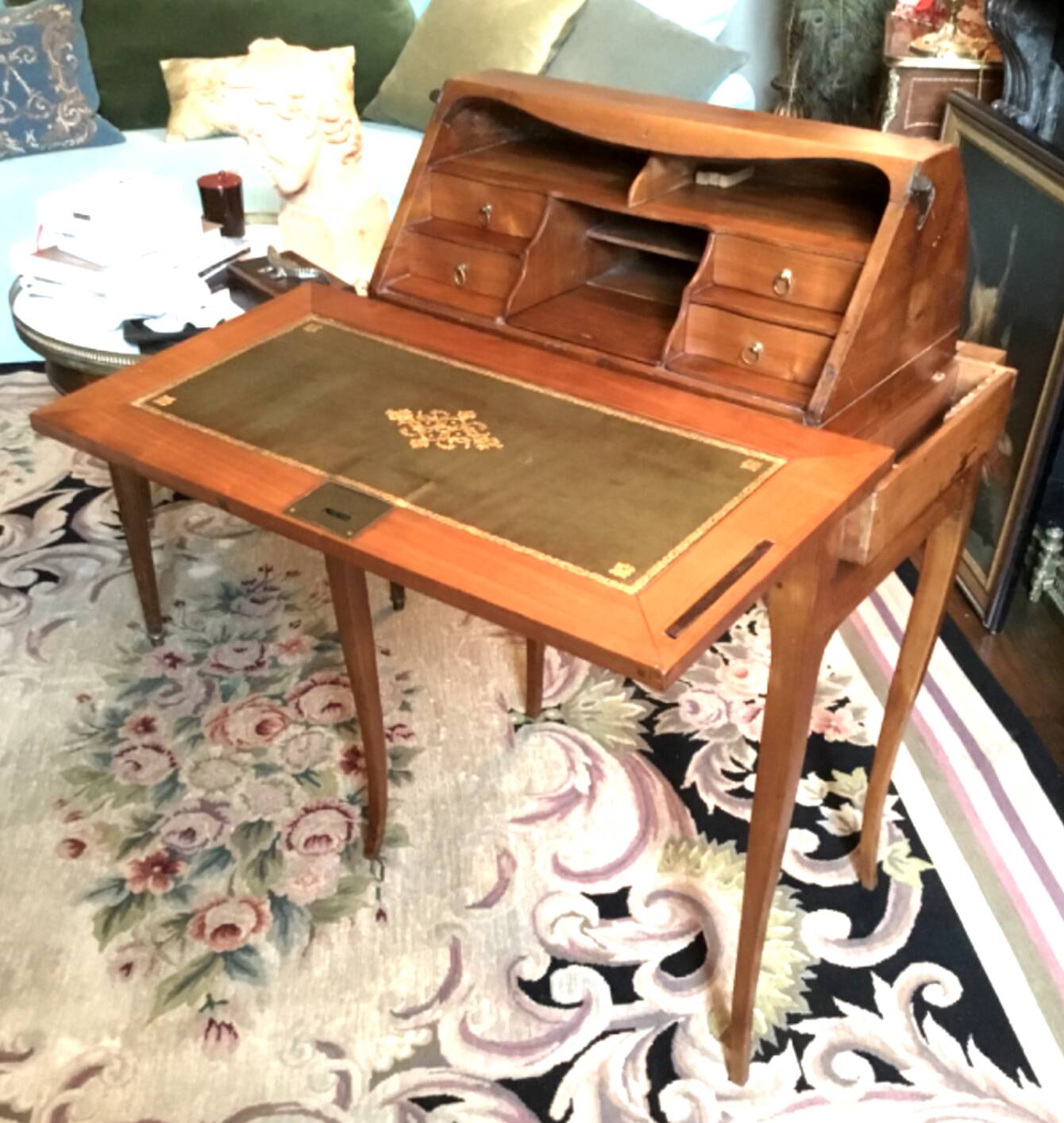 Louis XV style cherry wood capuchin desk with system