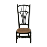 Chaise de nourrice provençale avec assise cannée ancienne