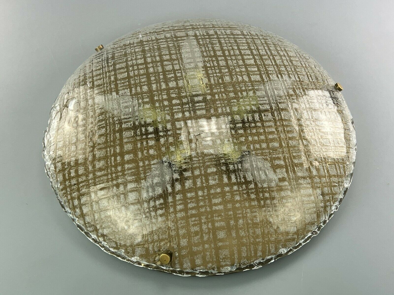 60s 70s lamp light plafoniere flush mount ice glass hillebrand 60s