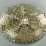 60s 70s lamp light plafoniere flush mount ice glass hillebrand 60s