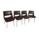 4 VINTAGE chairs in arflex-style brown skai