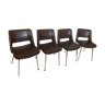 Set de 4 chaises vintage en skai marron
