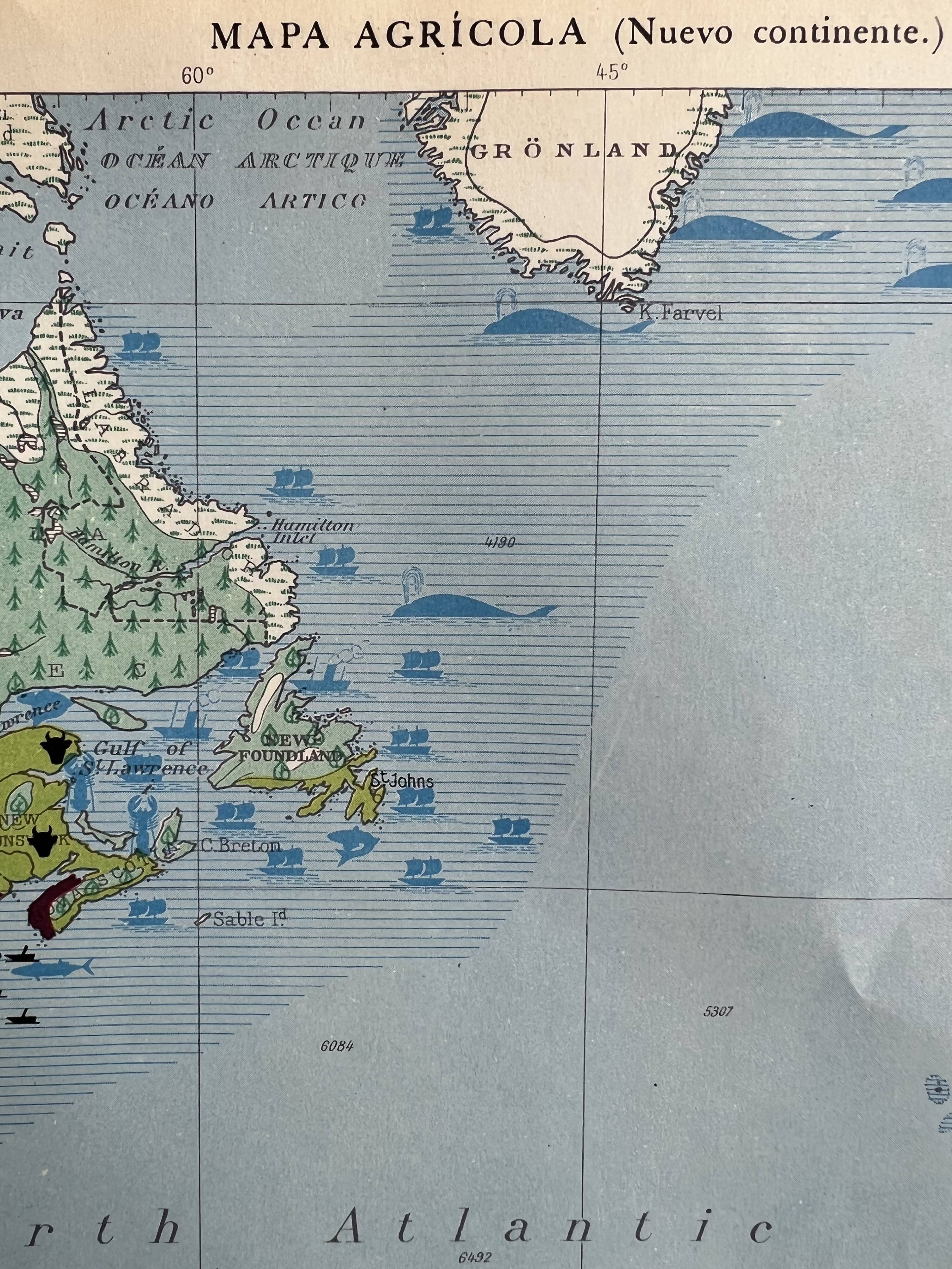 Old Agricultural Map of the New World & Map of Climates | Amériq
