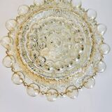 Baguette vintage en glaçure de plafondlamp, bulle reliëf space age, jaren 1970