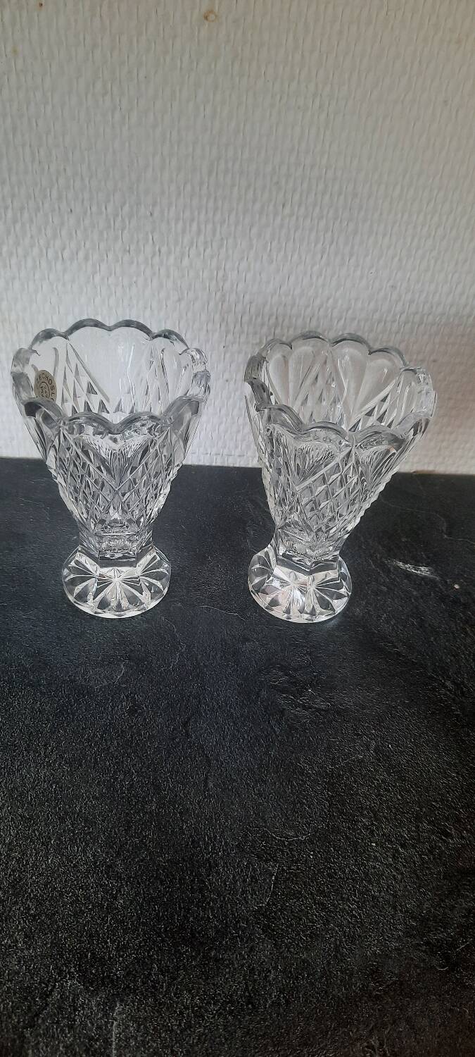 Pair of crystal vases