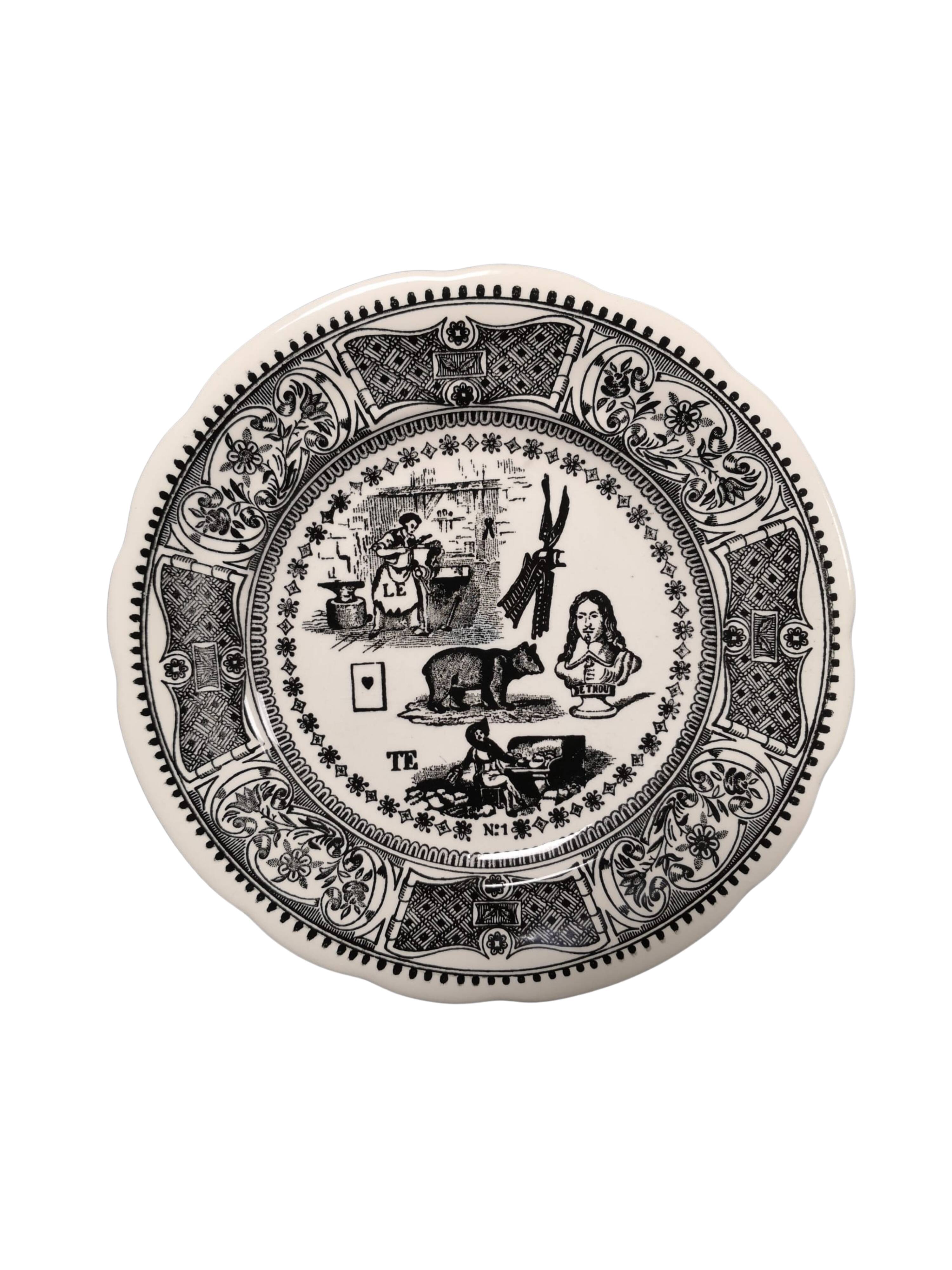 Set of 6 porcelain plates Rébus Gien