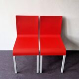 Set of 2 red .03 chairs by Maarten van Severen for Vitra, Switzerland 1998