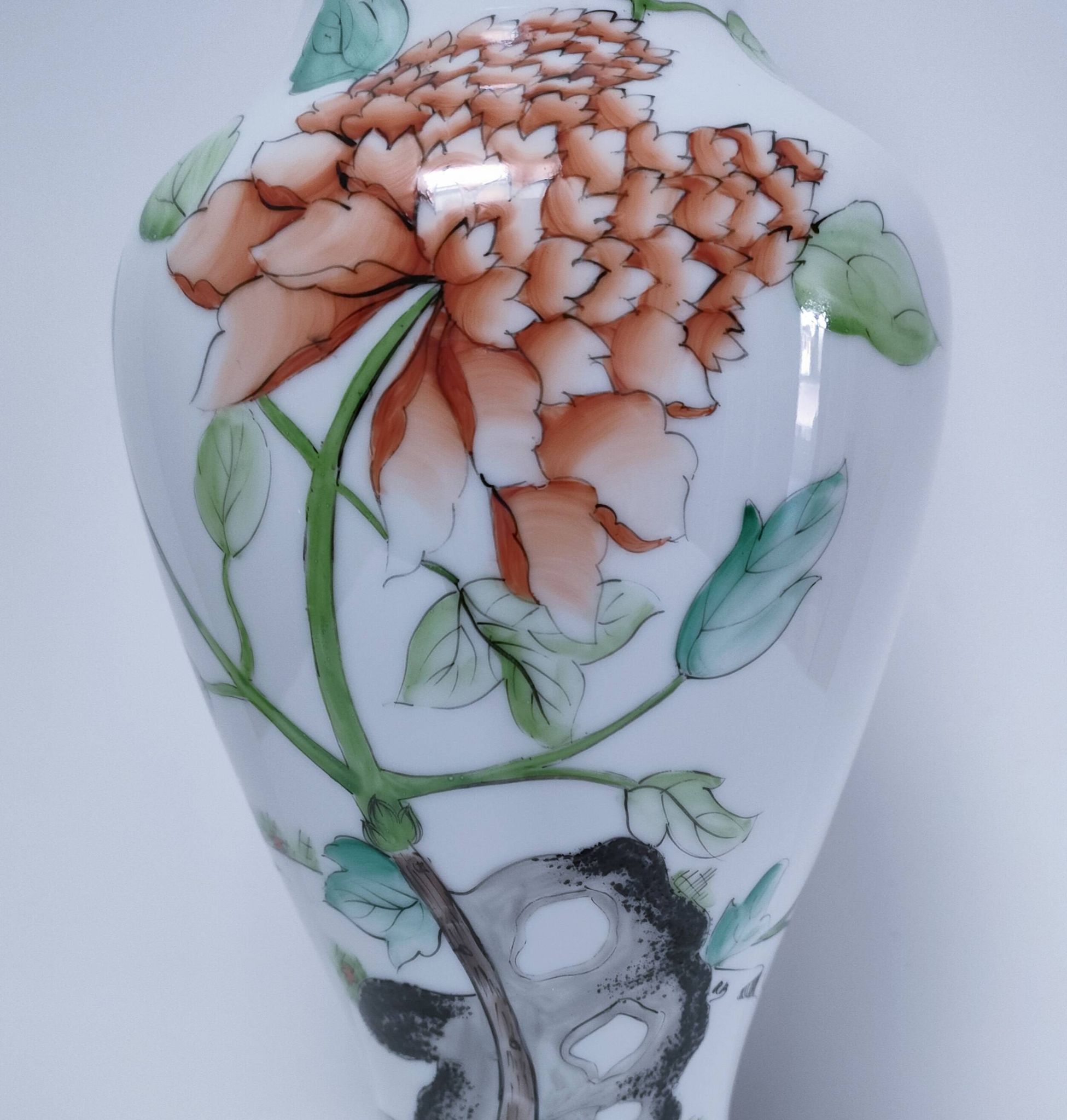 pied de lampe décor pivoine vintage