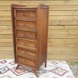 Chiffonnier in rattan foot compass 50
