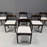 Vintage brutalist dining chairs, set of 6 - 1970s