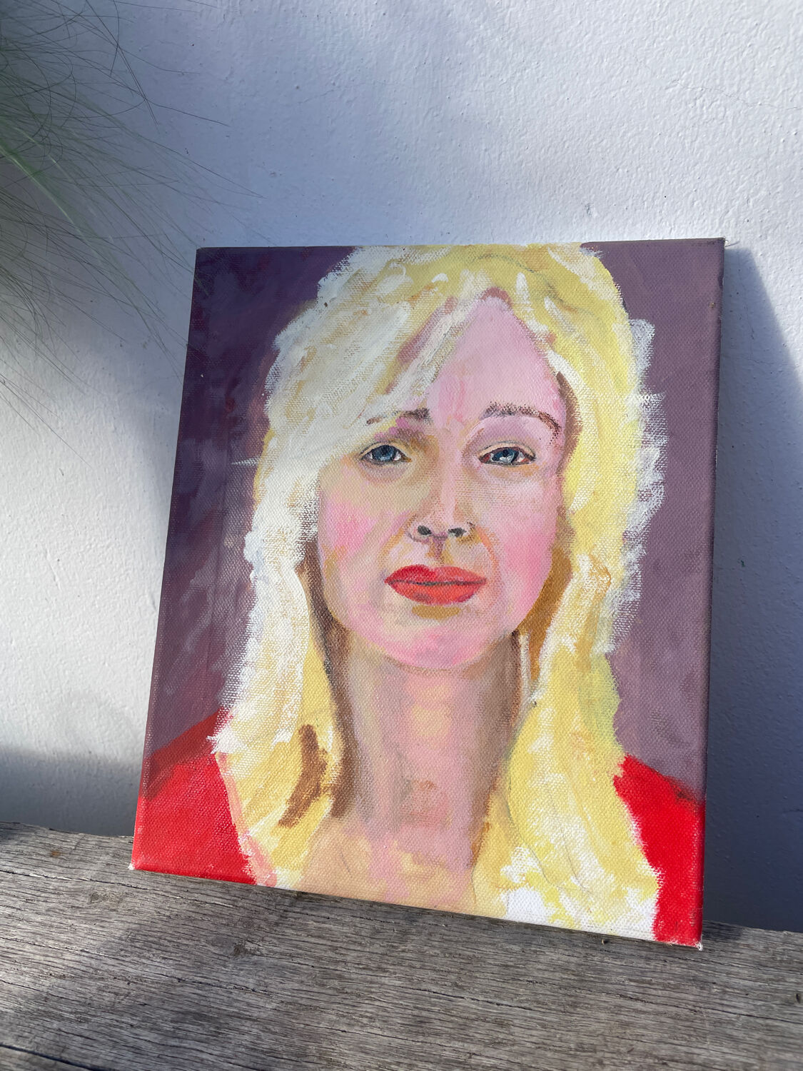 Painting of a blonde woman / oil on canvas