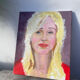Painting of a blonde woman / oil on canvas