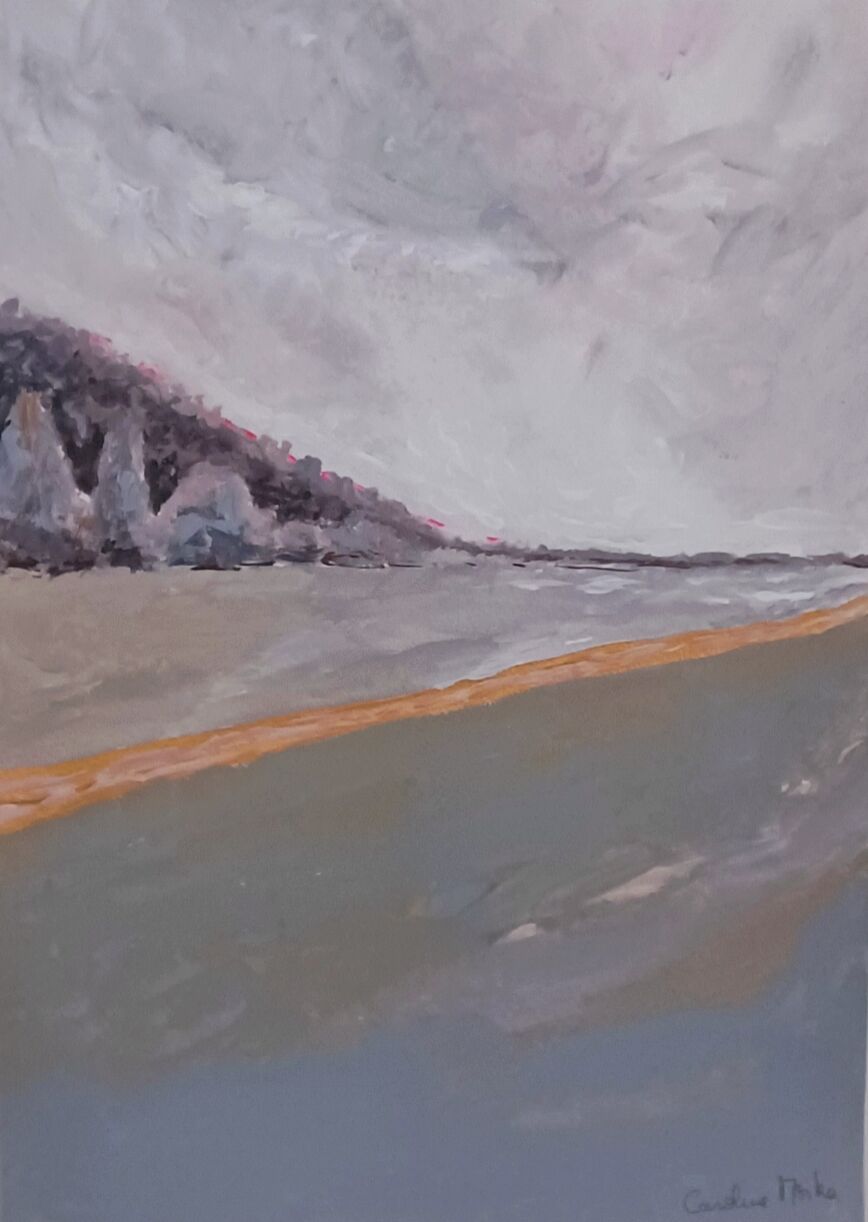 Acrylic painting landscape of Honfleur