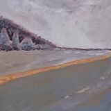 Acrylic painting landscape of Honfleur